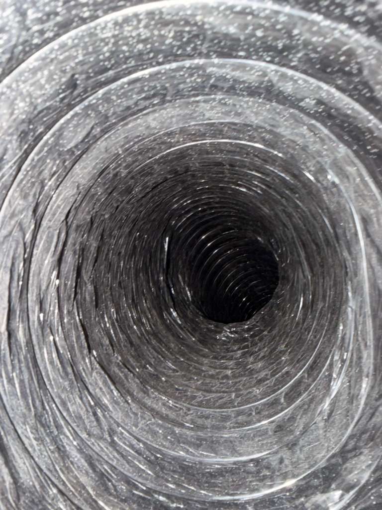 Before air duct cleaning — dirty ductwork in Grapevine TX