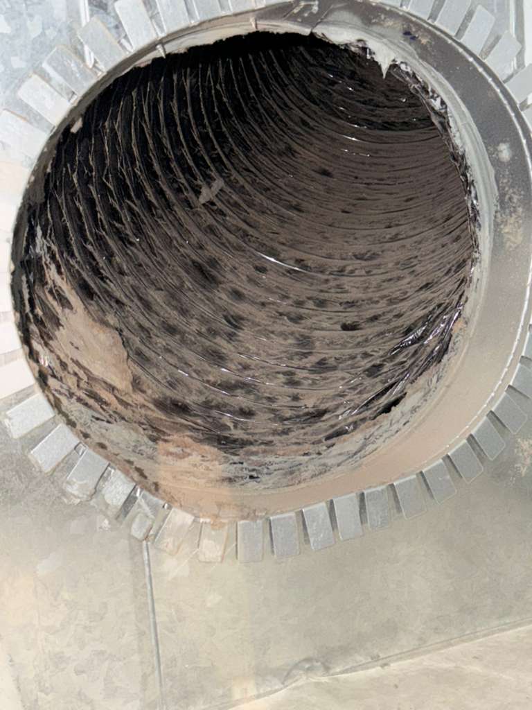 Dirty air duct before cleaning Grapevine TX