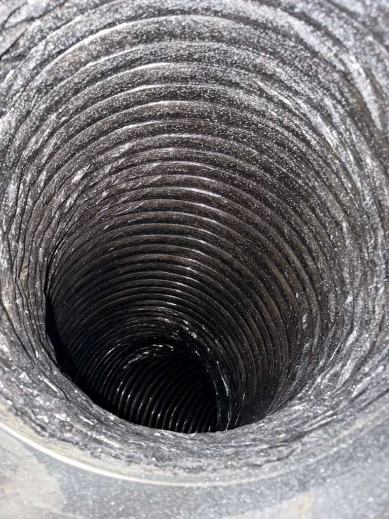 Air duct interior before cleaning